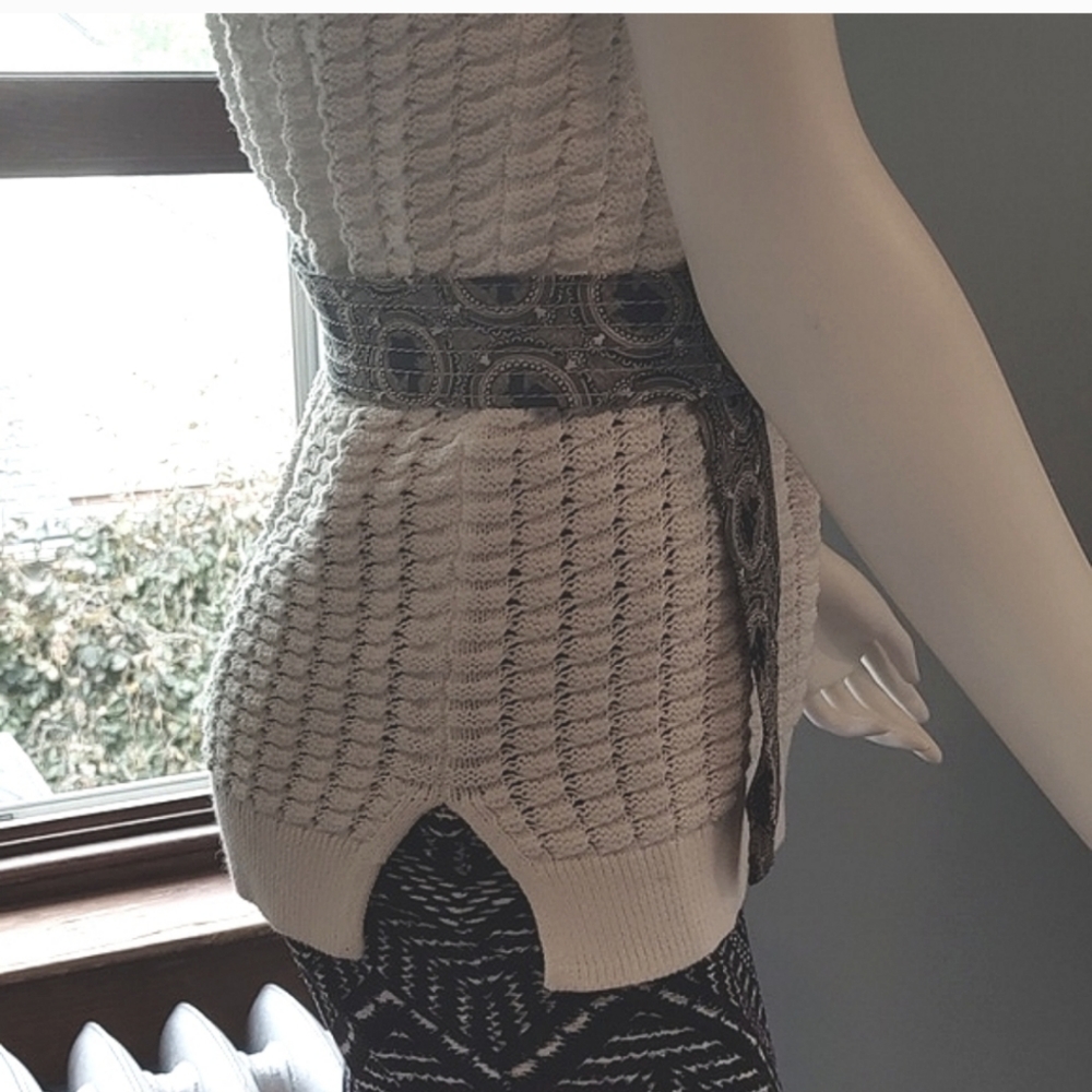 Cotton Crochet sleeveless White Summer Sweater Top GAP M - Picture 3 of 13
